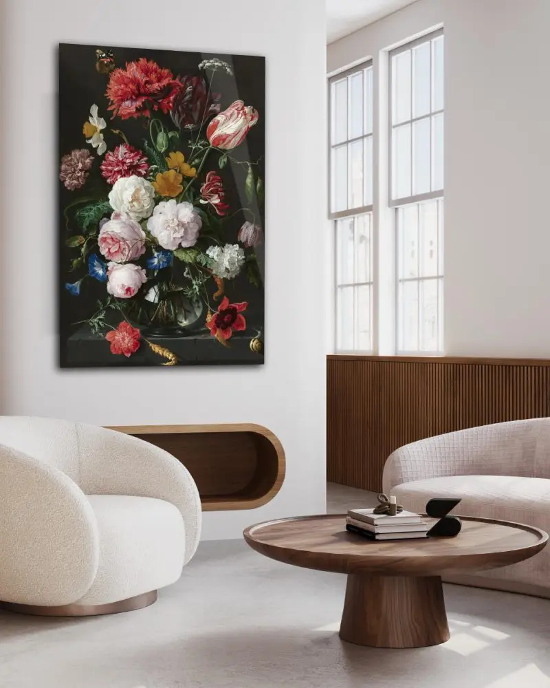 Tableau plexiglas nature morte florale