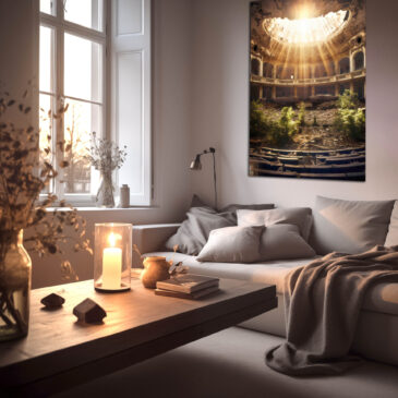 Wanddecoratie foto verlaten gebouw