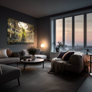 Fotokunst op acrylglas abandoned building