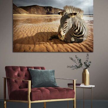 Luxe wall art van een zebra