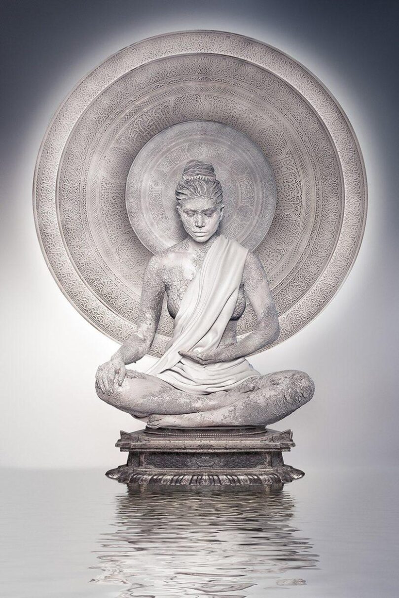 Wall art plexiglas artistiek Buddha beeld