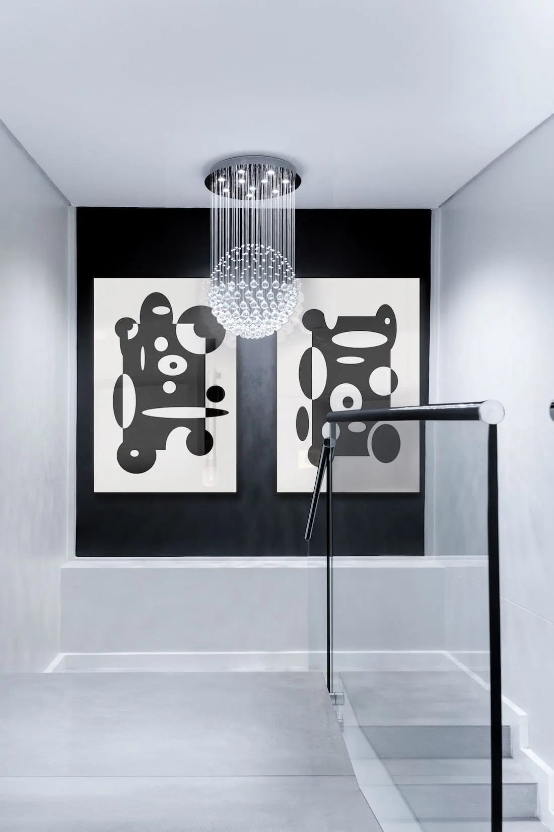 Plexiglas schilderij zwart wit vol abstracte mystiek