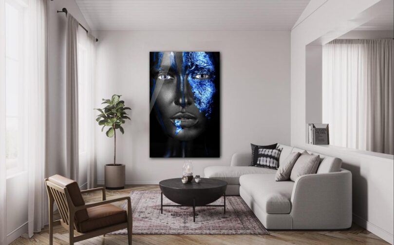 Foto retrato sobre cristal acrílico Noir Blue