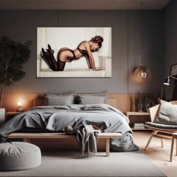 Sexy wall deco from obedient woman