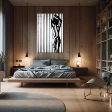 tableau de nu élégante en noir et blanc