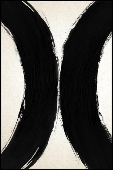 Abstracte zwart wit wall art