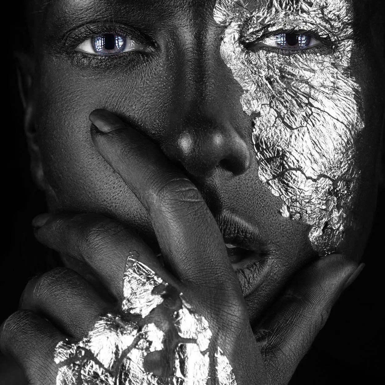 Noir silver portret
