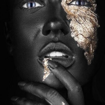 Wall art of artistic portrait