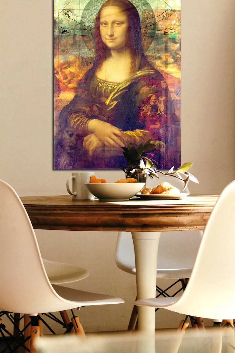 Plexiglas Wall Art: Da Vinci &amp; A colorful Mona Lisa