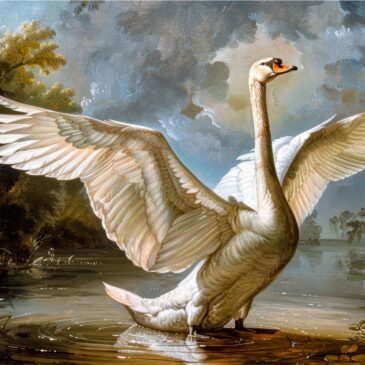 Peinture sur verre acrylique cygne