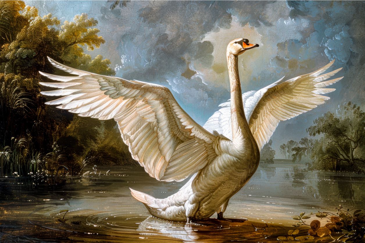 Acrylglas schilderij zwaan