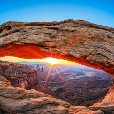 Pintura de vidrio acrílico de Mesa Arch en Utah