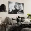 Zwart wit wall art van mooie vrouw