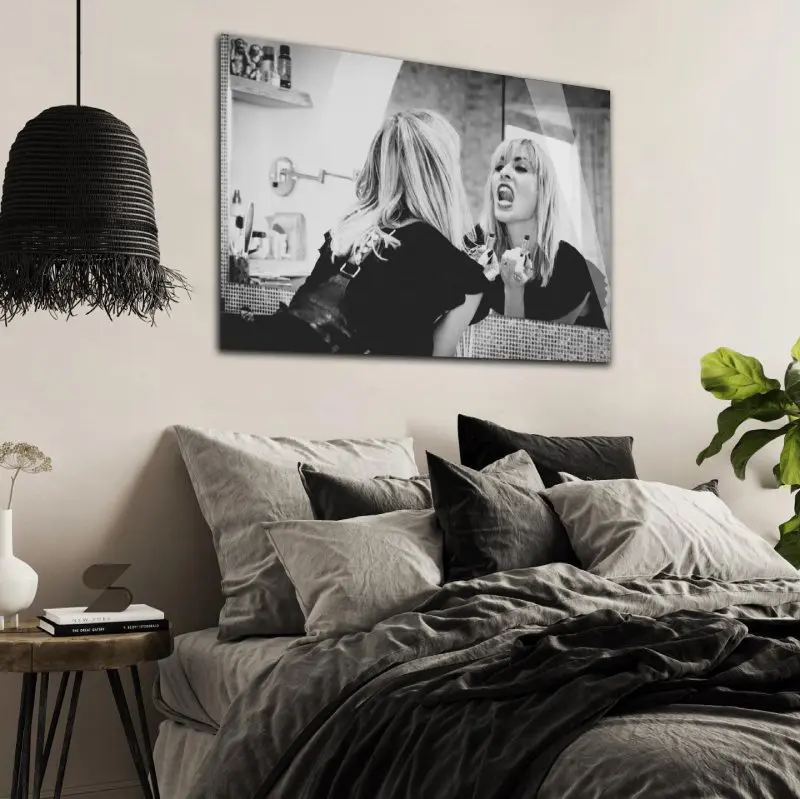 Tableau noir et blanc femme