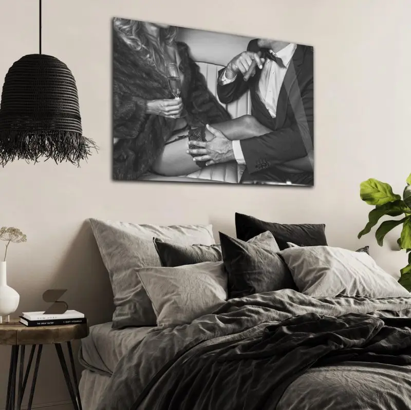 Zwart wit artistic artwork plexiglas