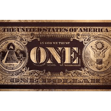 Oeuvre en plexiglas, billet d&#39;un dollar