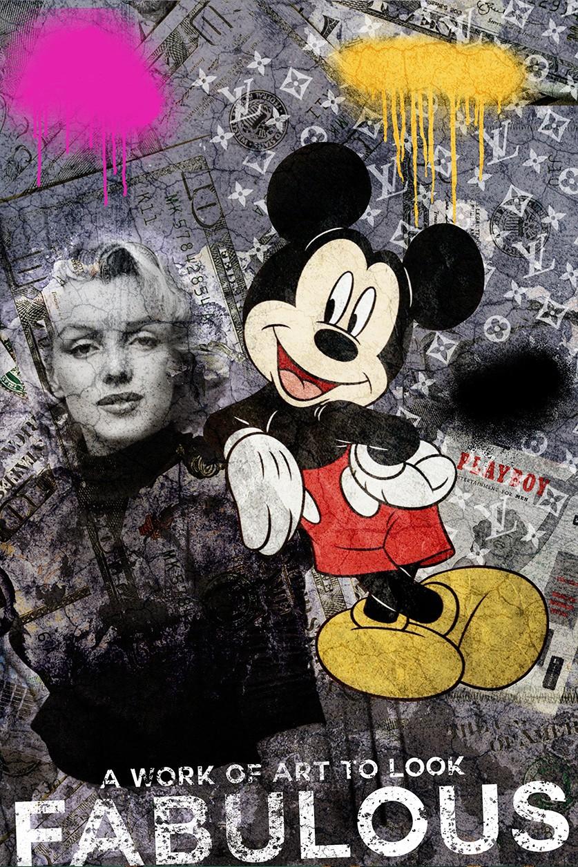 Pop art foto Marilyn Monroe & Mickey Mouse