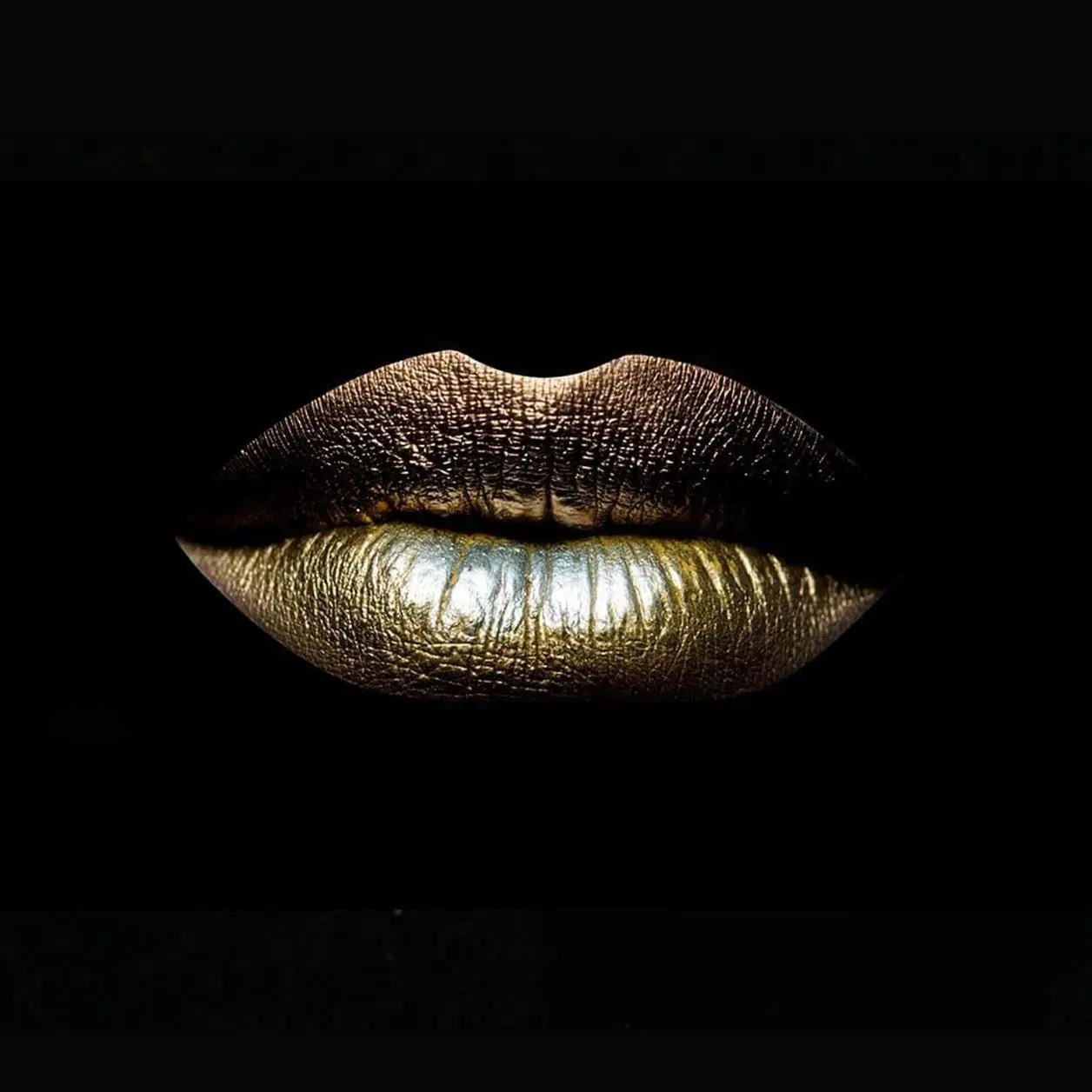 Schilderij met sexy gouden lippen