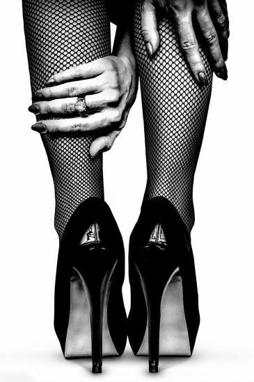 high heels on white
