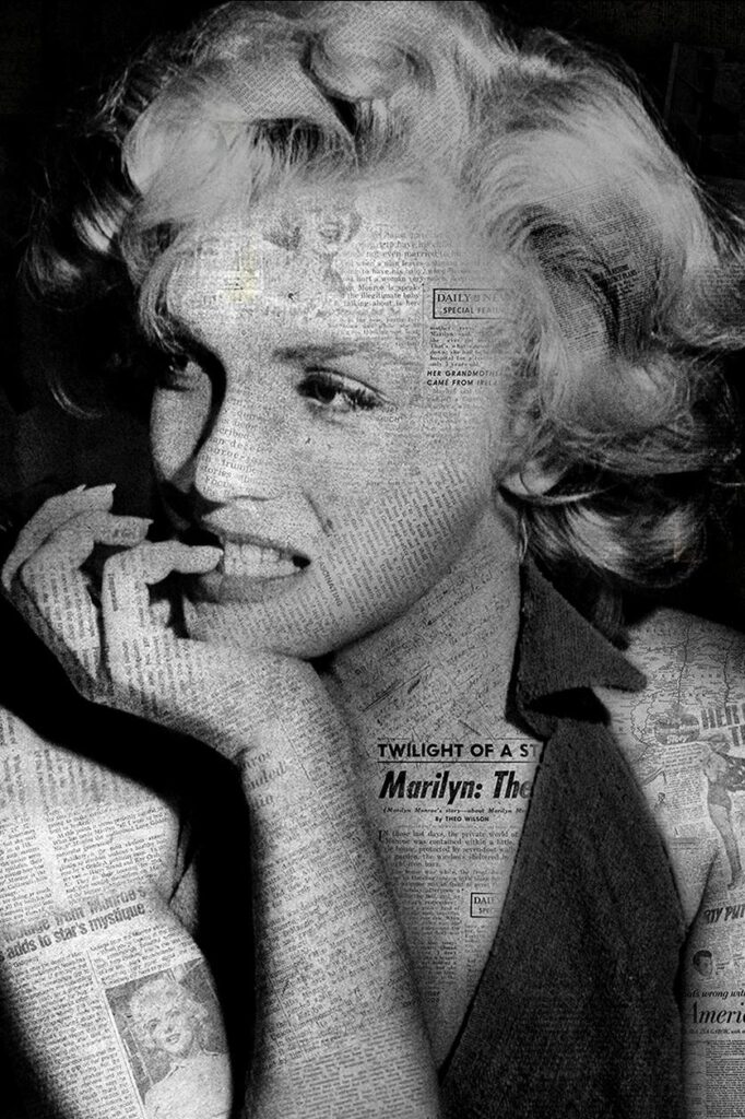 Retrato en blanco y negro de Marilyn Monroe