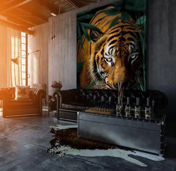 Einzigartige Wanddekoration von Tiger im Dschungel