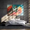 Artistieke wandecoratie van mooie fantasy vrouw