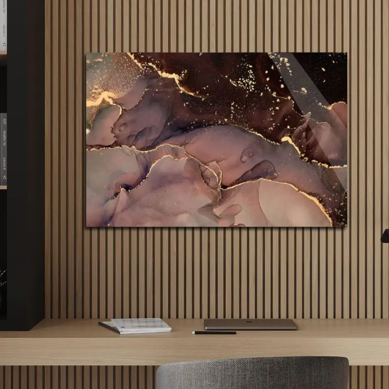 Luxe marble fotoart met goud en roze