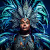 Speels kleurrijk portret van de queen of carnaval