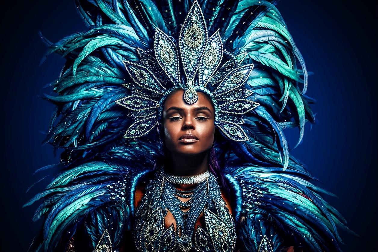 Speels kleurrijk portret van de queen of carnaval