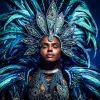 Speels kleurrijk portret van de queen of carnaval