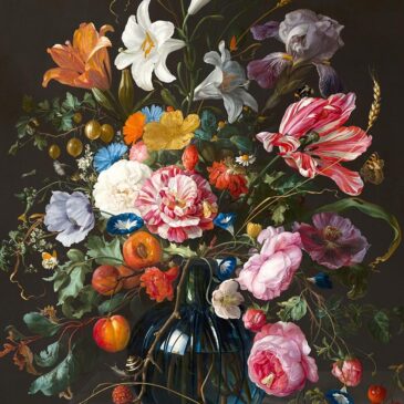 Flores de pintura de plexiglás.