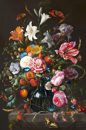 Kleurrijk schilderij van bloemen