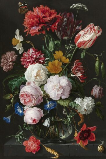 Plexiglass painting floral still life