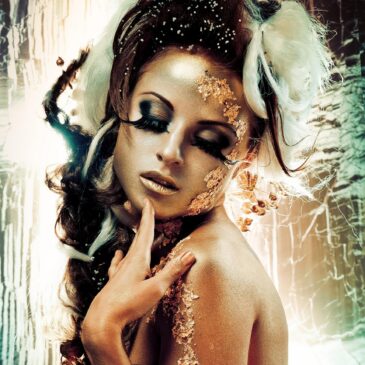 Plexiglas schilderij van mooie vrouw