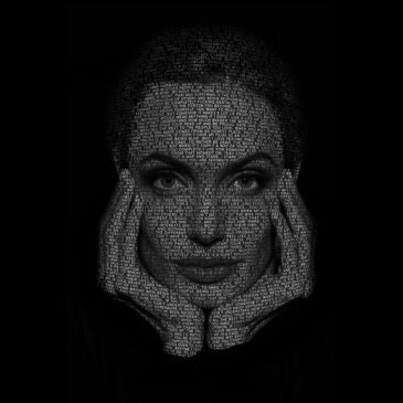 Black and white wall art van Angelina Jolie