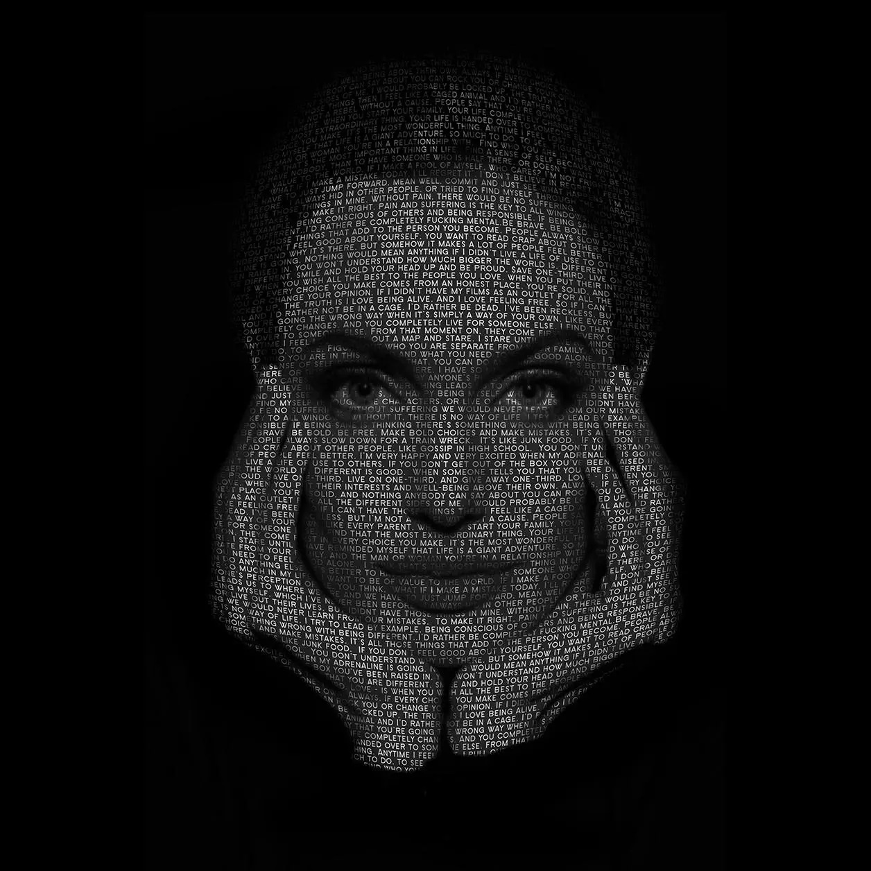 Black and white wall art van Angelina Jolie