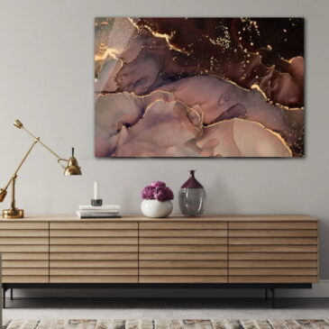 Luxe marble fotoart met goud en roze