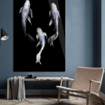 Artistiek schilderij van vissen