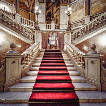Art op plexiglas: elegante Baroque Staircase