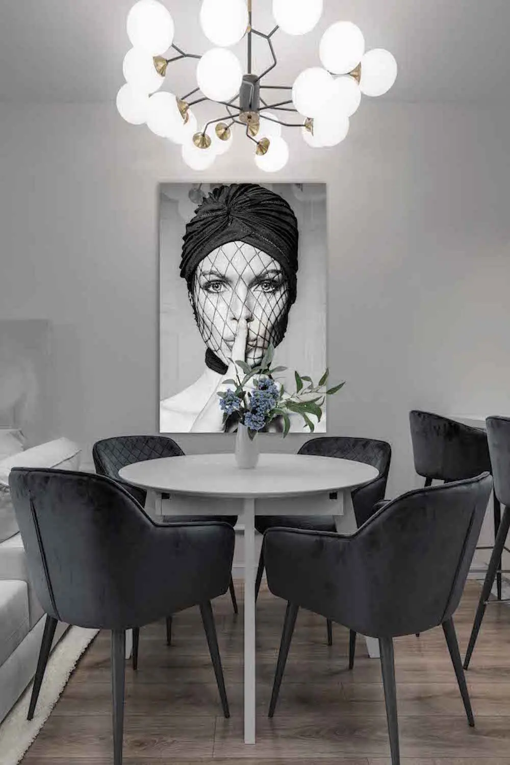 zwart wit plexiglas portret mooie vrouw