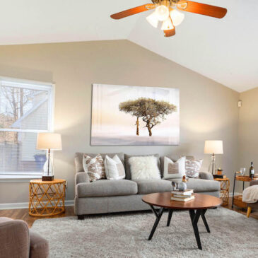 Unique animal wall art of a giraffe in a tree