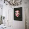 Luxe glasschilderij: vrouw met vlinders