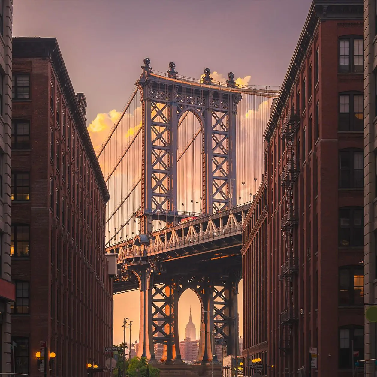 Plexiglas fotokunst Manhattan Bridge from Brooklyn Street