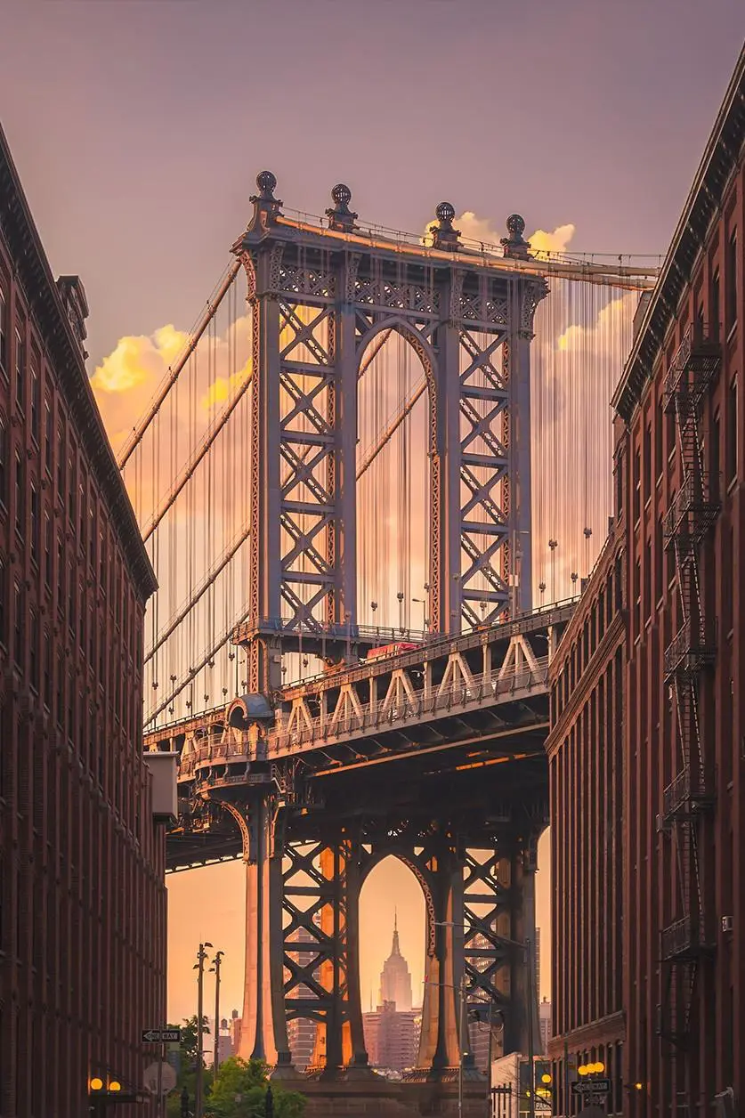 Acrylglas foto Manhattan Bridge from Brooklyn Street