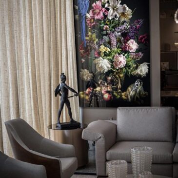 tableau florale sur plexiglas