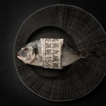 Art photo on Plexiglas highlights the Japanese fishing culture
