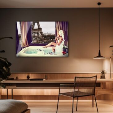 Glamour foto van mooie vrouw in Parijs