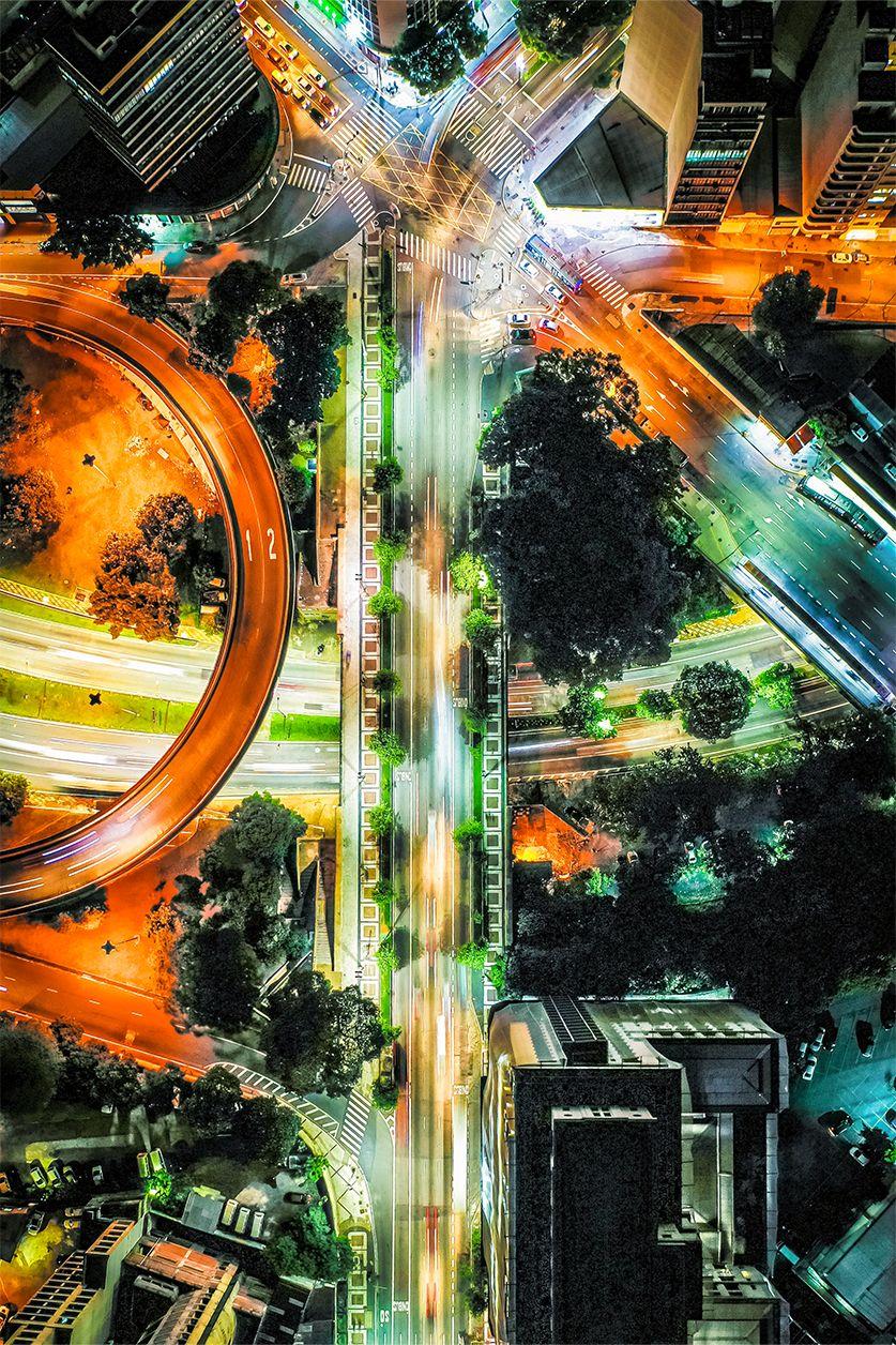 CityScape Wall Art in Neon Colors