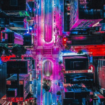 Fotografía de paisaje urbano colorido