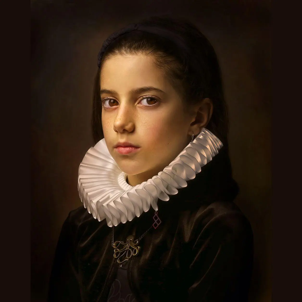 Retrato clásico de una niña.